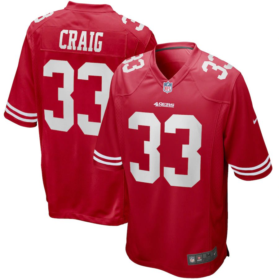 Men San Francisco 49ers #33 Roger Craig Nike Scarlet Game Retired Player NFL Jersey